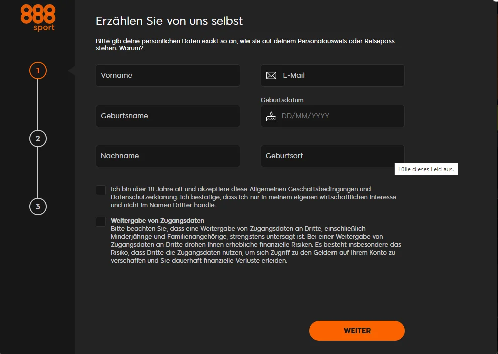 888bets registration