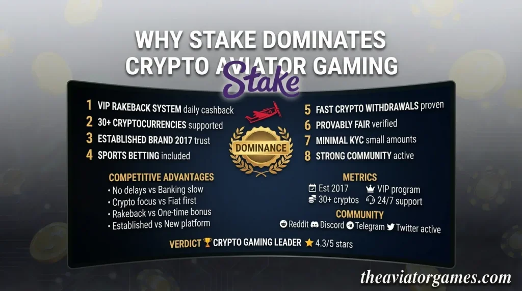 Why Stake Dominates Crypto Aviator Gaming