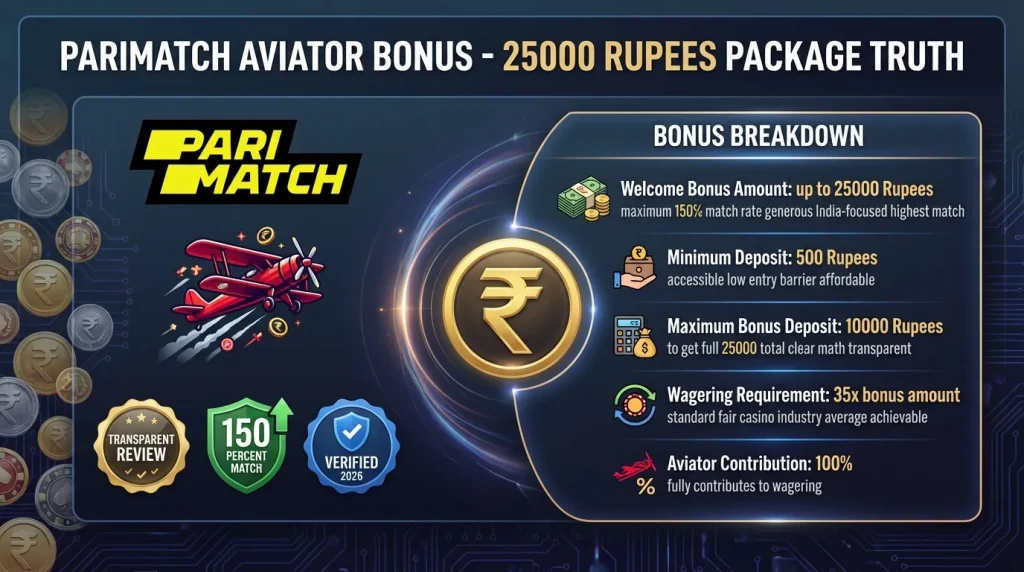 Parimatch Aviator Bonus — ₹25,000 Package Truth